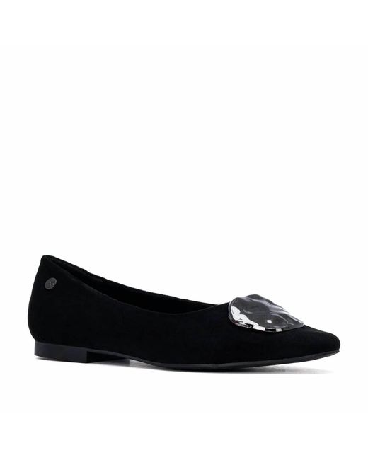 Xti Black Suede Ballet Flats
