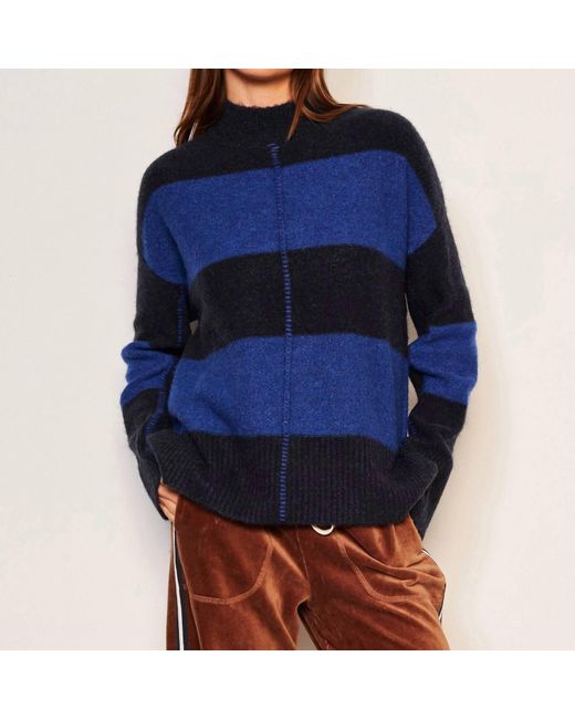 Sundry Blue Bold Stripe Tunic Sweater