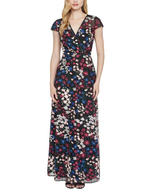 JS Collections Blue Sybil Column Gown