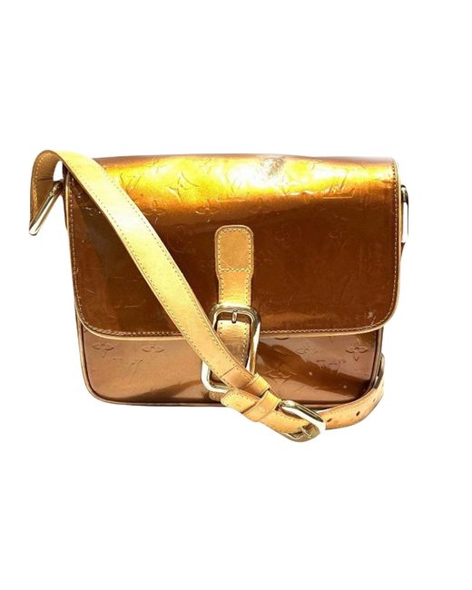 Louis Vuitton Orange Christie Patent Leather Shoulder Bag (pre-owned)