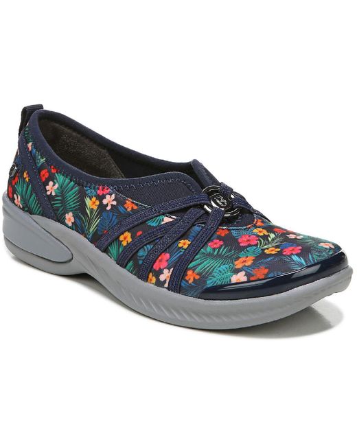 Bzees Women's Blue Niche Cushioned Slip-On Sneakers