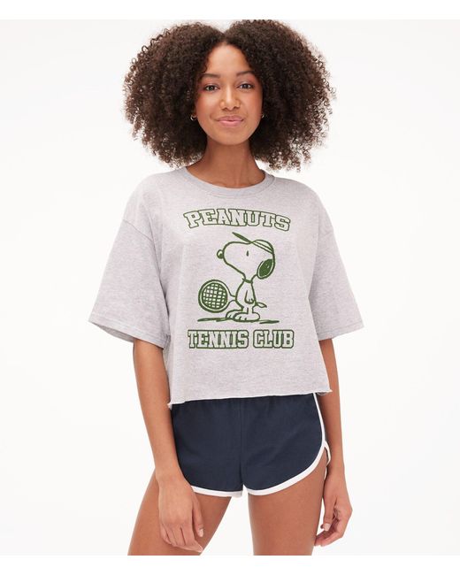 Aéropostale Gray Snoopy Tennis Club Graphic Tee