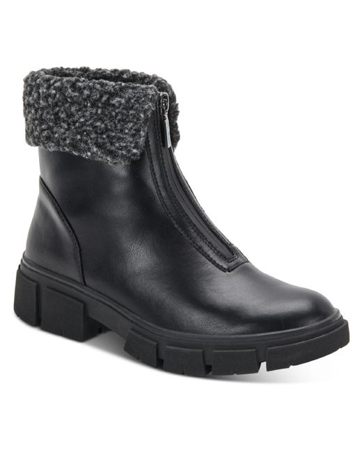 Aqua College Perla Faux Fur Winter Ankle Boots in Black | Lyst