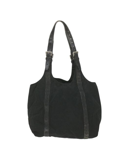 Prada Black Canvas Tote Bag (pre-owned)