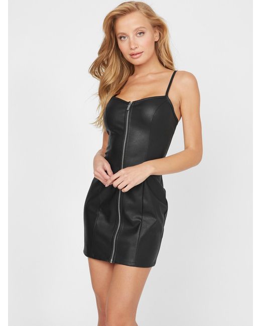 Guess Factory Black Janelle Faux-leather Dress