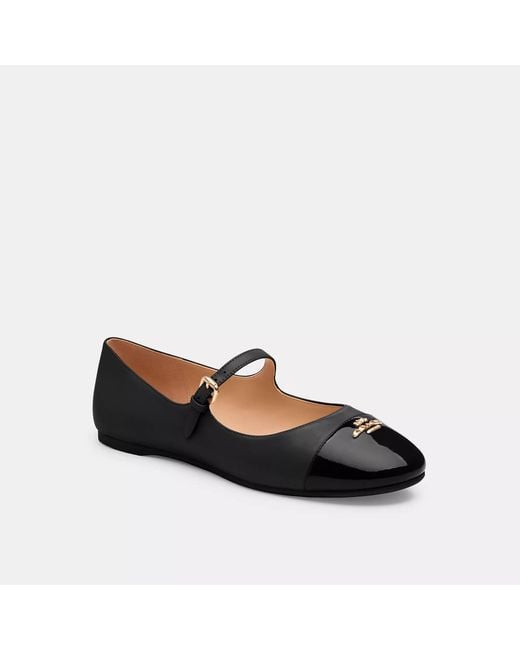 極美品 コーチ Aubree Mary Jane フラット ストラップ 24 COACH Aubree Mary Jane in Black | Lyst