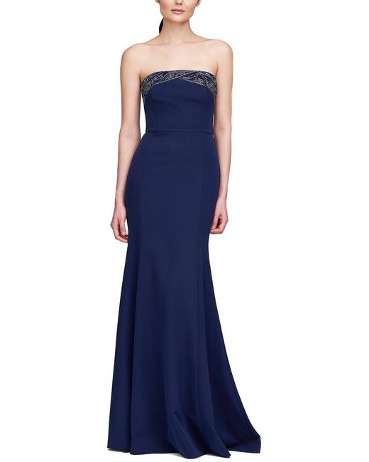 THEIA Women's Blue Londyn Strapless Gown