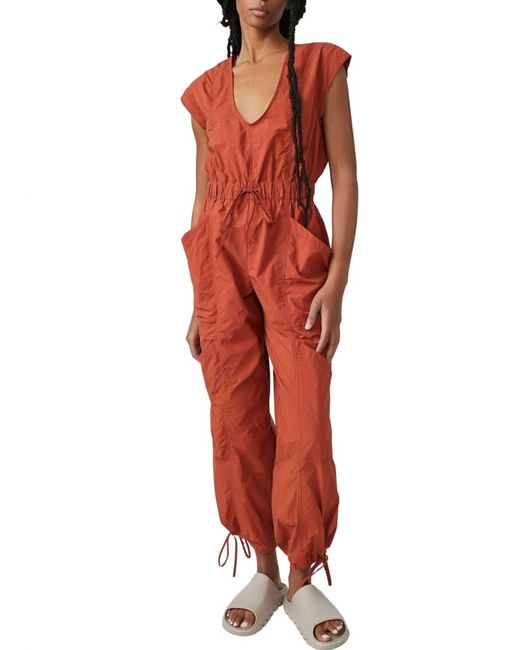 Free People Red Fly By Night Onesie