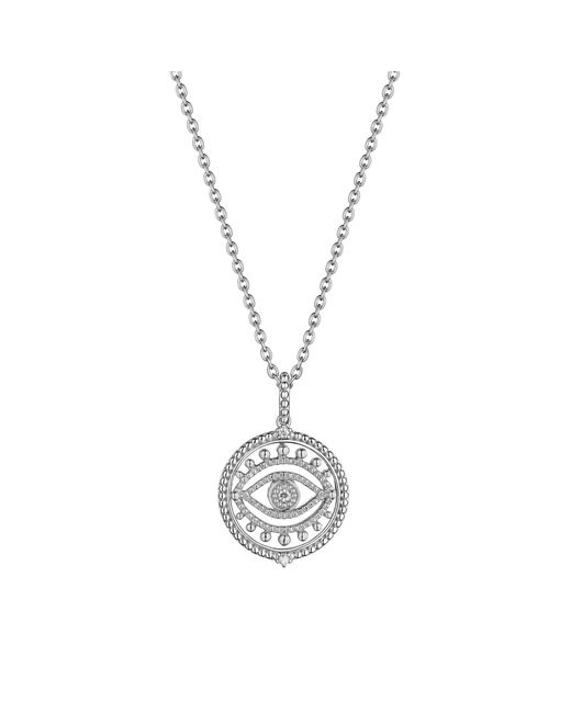 Judith Ripka Metallic Little Jewels White Topaz Evil Eye Pendant Necklace