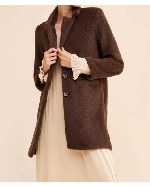 Sanctuary Brown Hometown Fuzzy Knit Coat