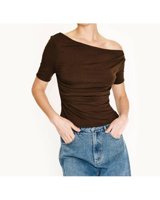 Line & Dot Black Eira Asymmetrical Top