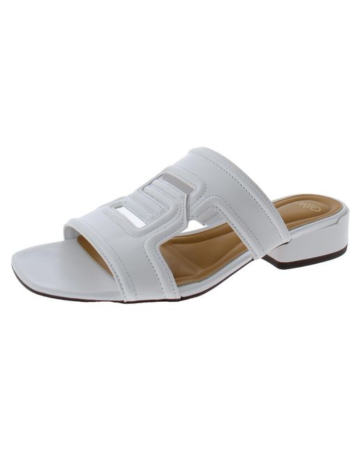Franco Sarto Marina Leather Slide Sandals in White Lyst
