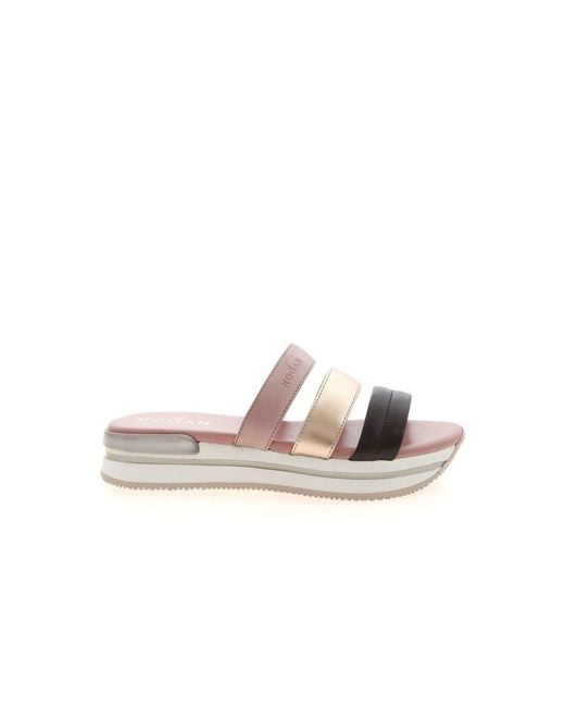 Hogan Pink H257 Leather Sandals