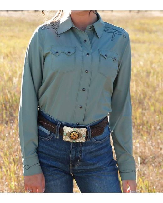 Cinch Blue Boot Stitch Shirt