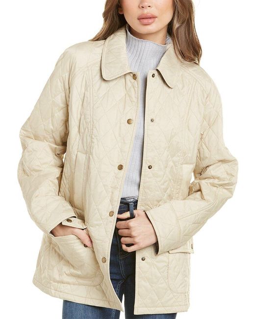 Barbour Summer Beadnell Quilted Jacket in Natural Lyst