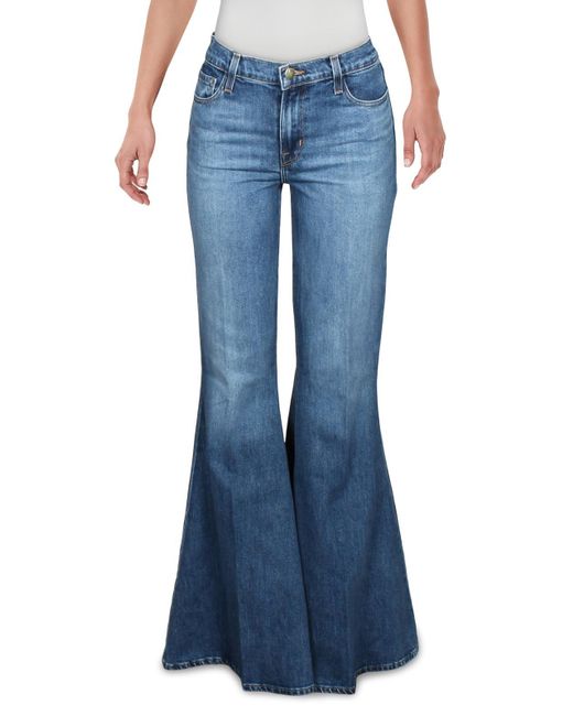 J Brand Blue Valentina Denim Medium Wash Flare Jeans