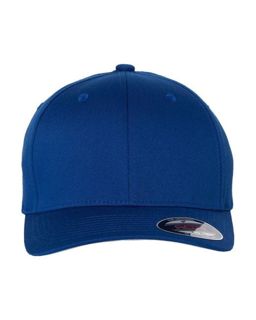 Flexfit Blue Cotton Blend Cap for men