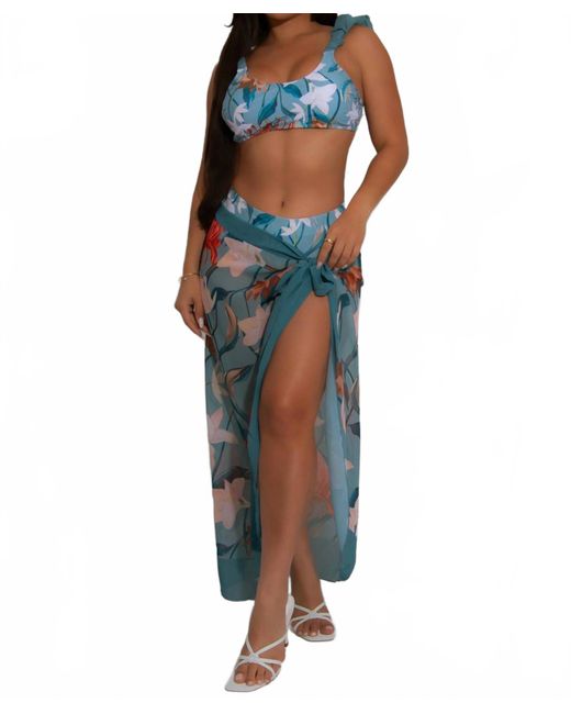 Diva Blue Island Bloom Floral Bikini Set