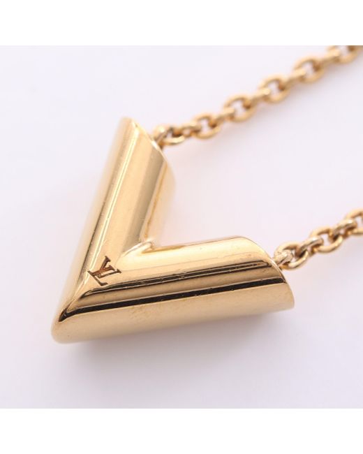 Louis Vuitton Natural Essential V Necklace Gp Gold