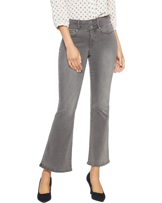 NYDJ Gray Ava High-rise Slimming Flare Jeans