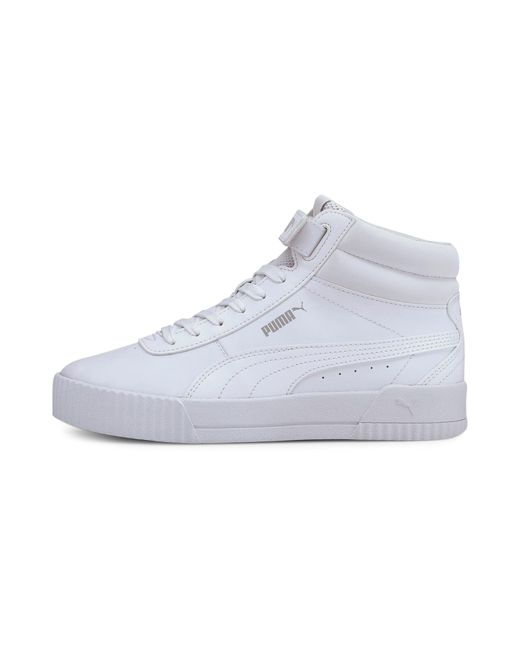 PUMA Carina Mid Sneakers in White/White (White) | Lyst