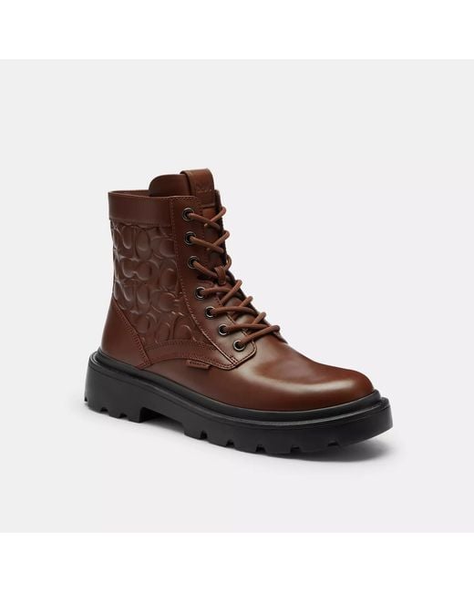 COACH Brown Combat Boot for men