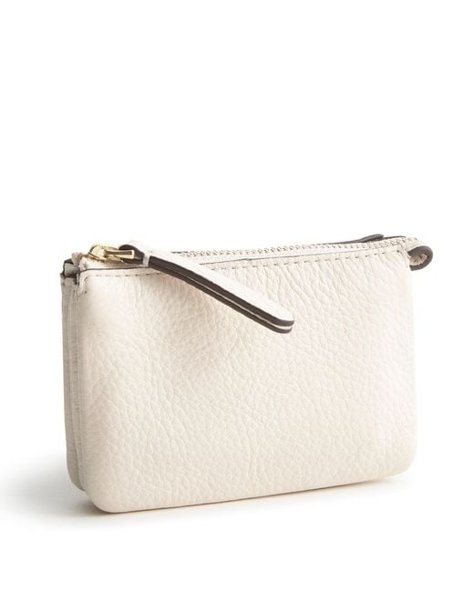 Vera Bradley White Outlet Leather Accordion Card Case