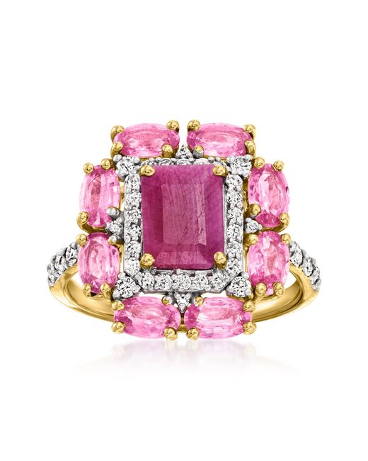 Ross-Simons Ruby And Pink Sapphire Ring With . Diamonds