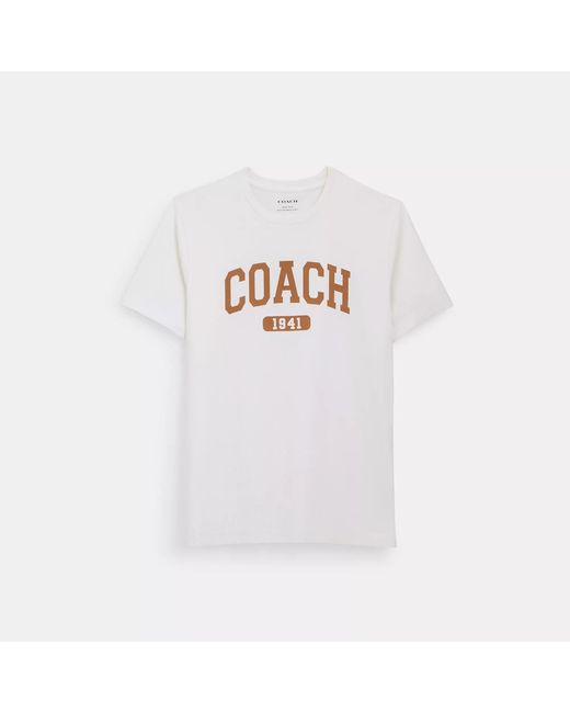 COACH White Varsity T Shirt for men