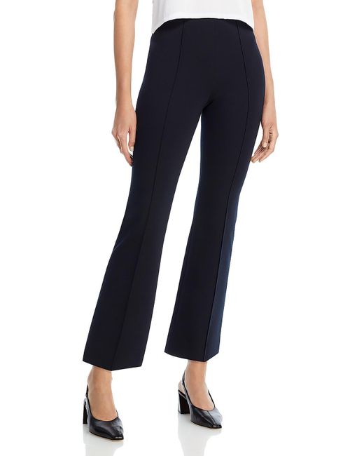 ATM Blue Pintuck Cropped Flared Pants