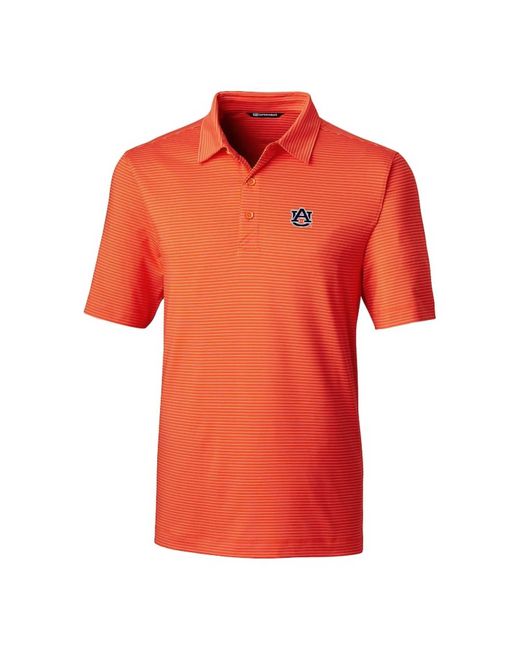 Cutter & Buck Orange Auburn Tigers Forge Pencil Stripe Polo for men