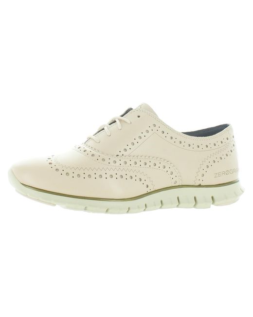 Cole Haan White Zerogrand Leather Wingtip Oxfords