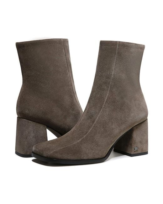 Sam Edelman Brown Mayla Boots 7 Block Heel Square Toe Ankle Bootie Khd302