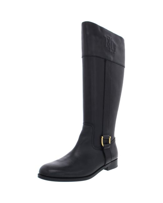 Ralph Lauren Bernadine Leather Tall Riding Boots in Black Lyst