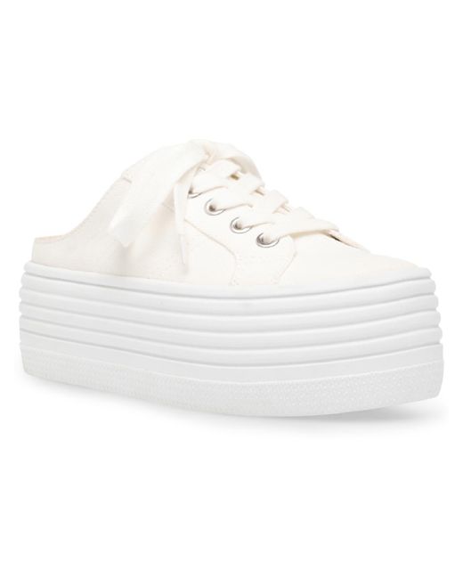 Steve Madden White Benny Lace-up Casual And Fashion Sneakers