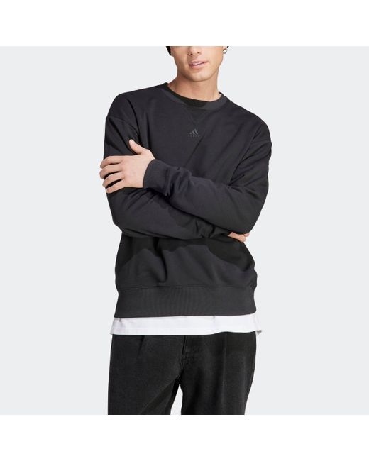 Adidas Black All Szn French Terry Sweatshirt for men