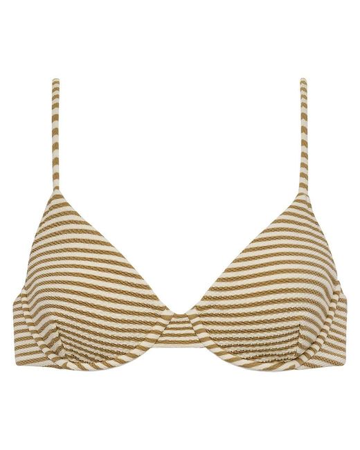 Montce Natural Neutrals Neutral Stripe Dainty Bikini Top