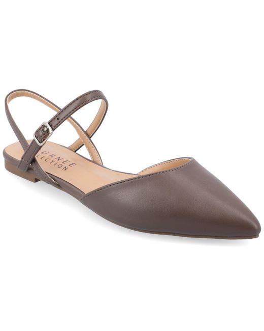 Journee Collection Brown Supernatural Shades Tru Comfort Foam Wide Width Martine Flats