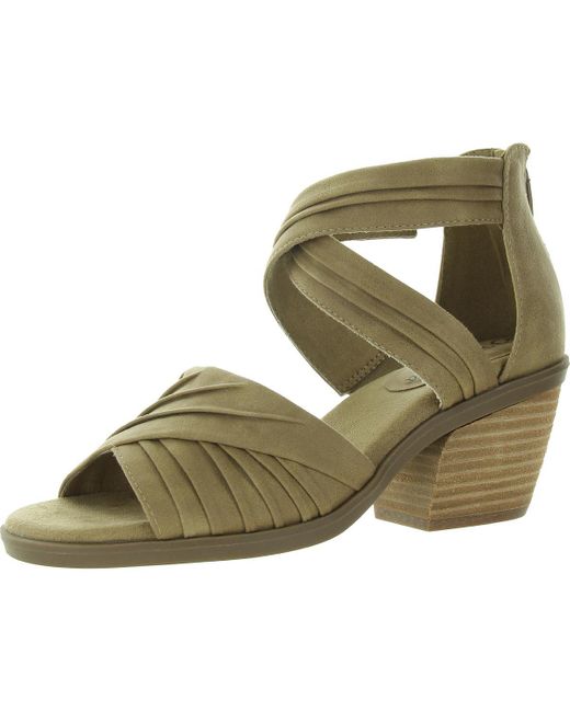 Bella Vita Green Quinnell Criss-Cross Faux Suede Ankle Strap