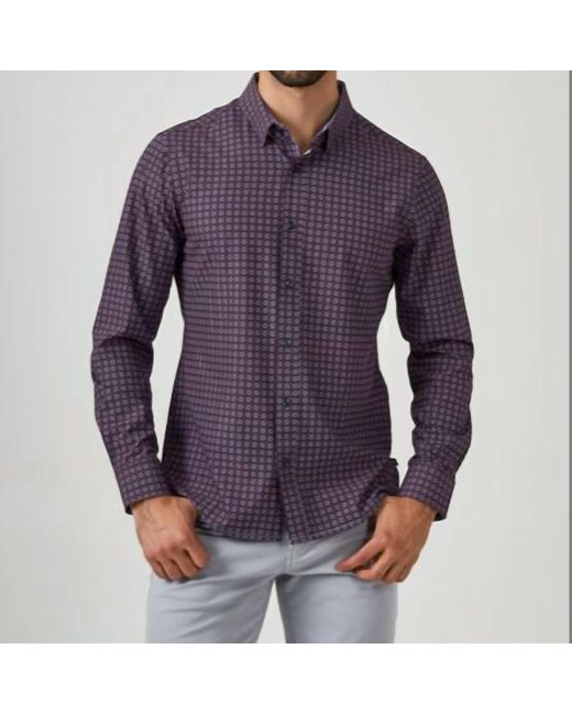 7 Diamonds Purple Meknes Long Sleeve Shirt for men