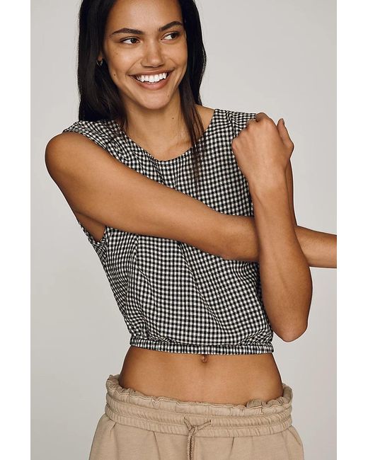 Z Supply Gray Merit Gingham Top