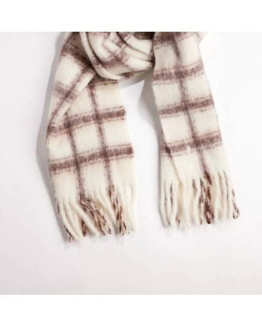 Hat Attack Natural Warm Window Plaid Scarf