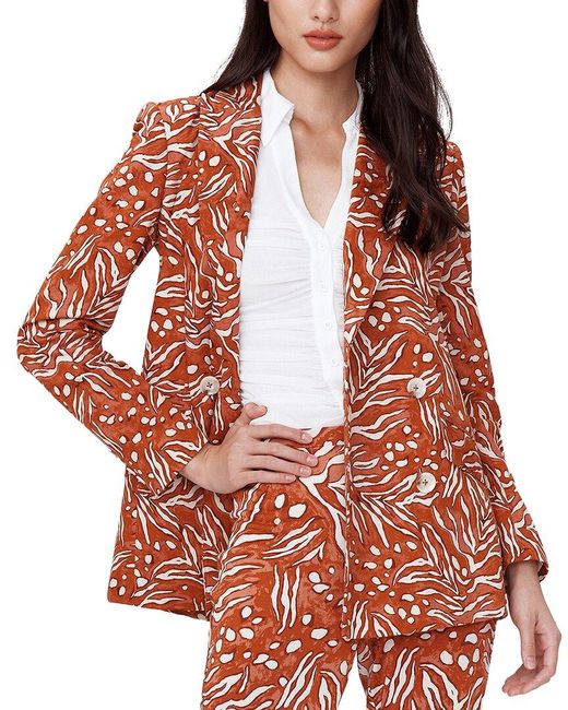 Diane von Furstenberg Red Madison Linen-Blend Jacket