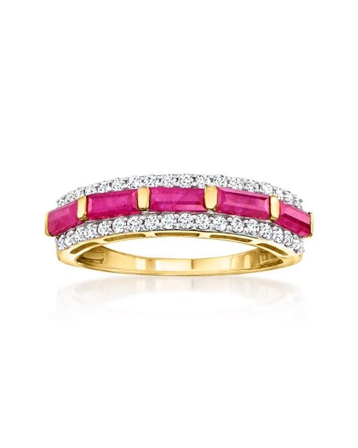 Ross-Simons Pink Ruby And Diamond Ring