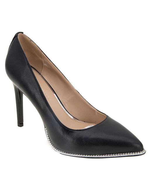 BCBGeneration Black Faux Leather Pointed Toe Pumps