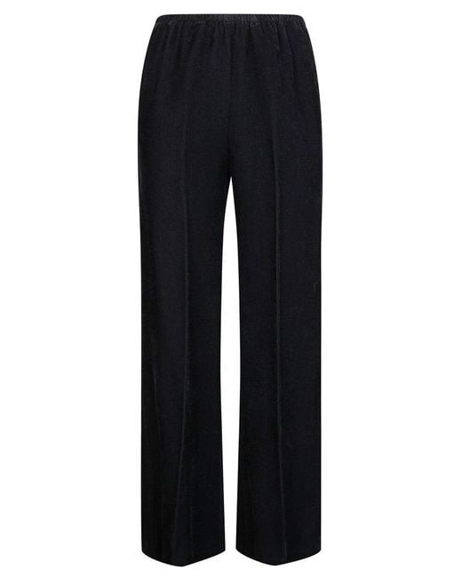 Forte Forte Blue Fluid Velvet Wide-Leg Pants With Elastic Waistband And Side Pockets