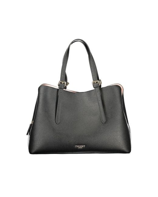Twinset Black Twinset Polyurethane Tote