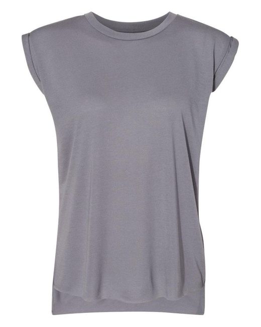 Bella Canvas Blue Flowy Rolled Cuffs Muscle Tee