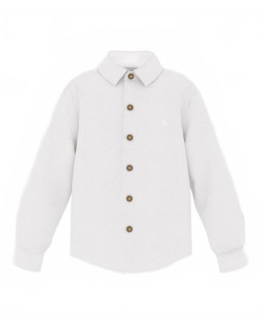Petit Bateau White Boys Long Sleeve Shirt for men