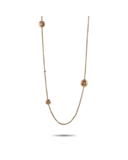 Chanel Metallic Les Infinis De Came ́lia 18k Rose And Yellow Diamond Necklace